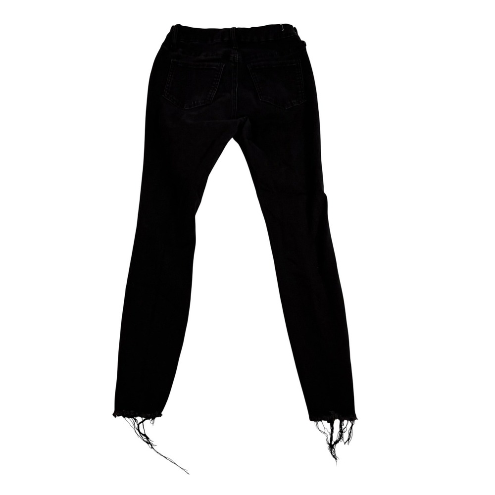 rue21 Curvy High Rise Ankle Jegging Black Distressed Shredded Jeans Size 6